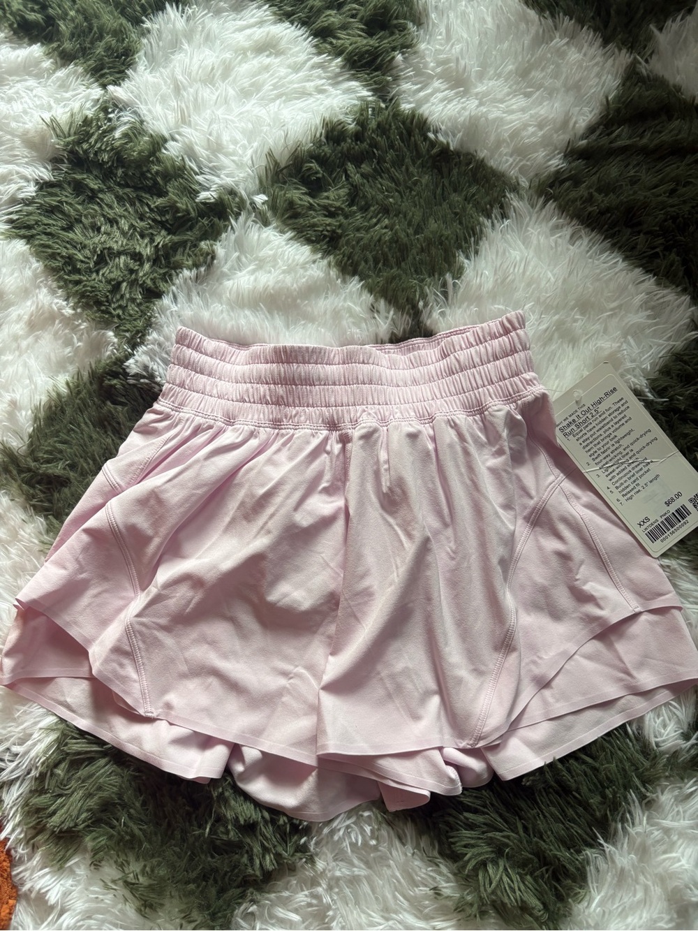 lululemon athletica Light Pink Athletic Shake it out high rise 2.5 inch shorts
